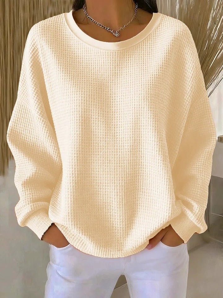 Willow | Damenpullover mit lockerer Passform und strukturierter Waffelstrickstruktur 3