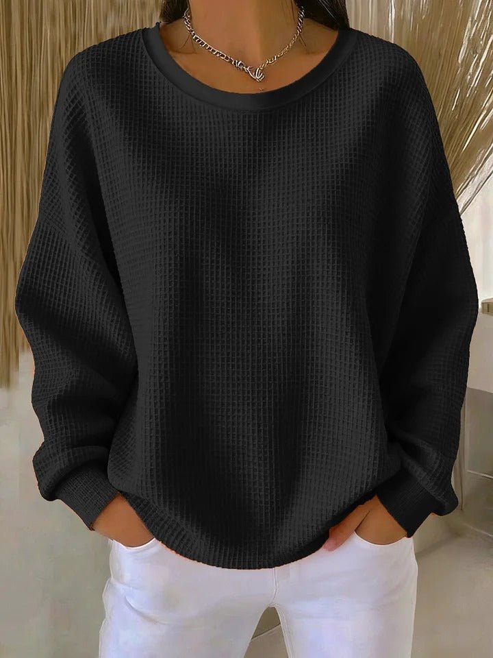 Willow | Damenpullover mit lockerer Passform und strukturierter Waffelstrickstruktur 6