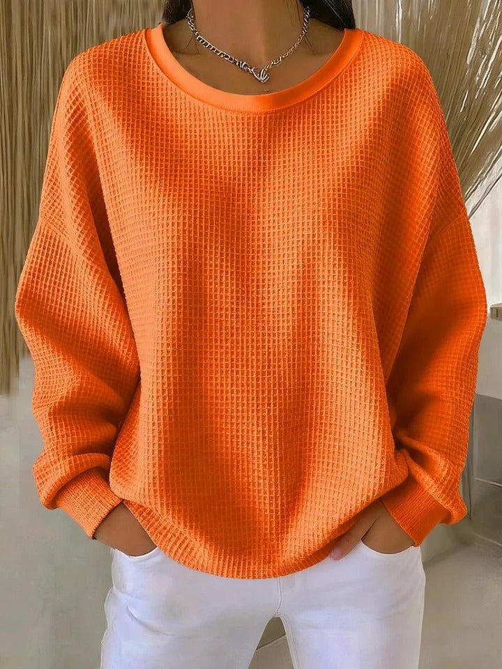 Willow | Damenpullover mit lockerer Passform und strukturierter Waffelstrickstruktur 7