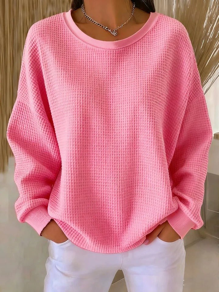 Willow | Damenpullover mit lockerer Passform und strukturierter Waffelstrickstruktur 9