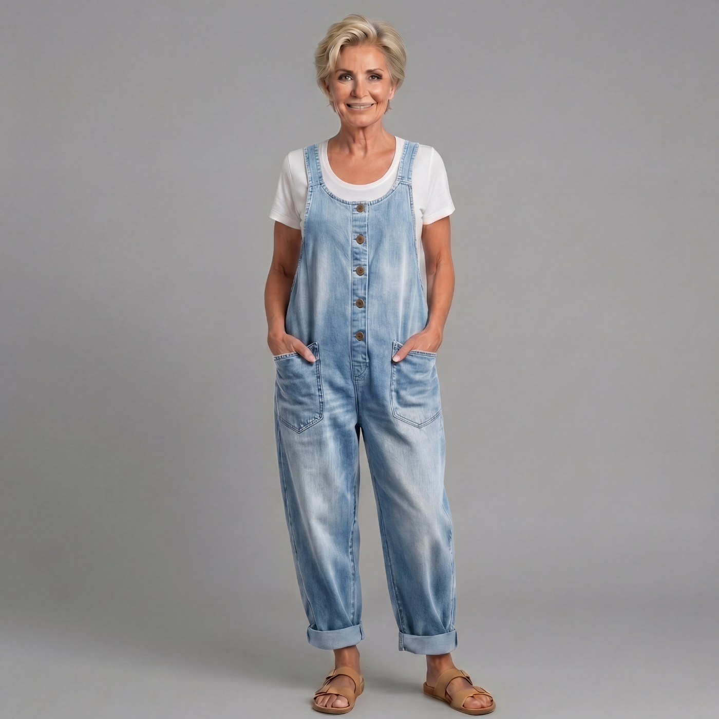 Winifred | Bequemer, Vintage-inspirierter Damen-Overall mit weitem Bein 2
