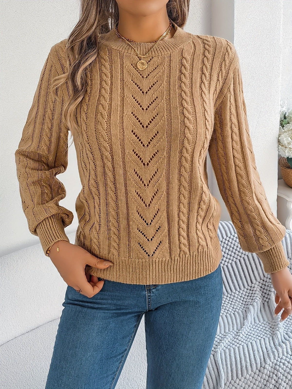 Blythe | Cable-Knit Sweater – Cozy Textured Style for Women