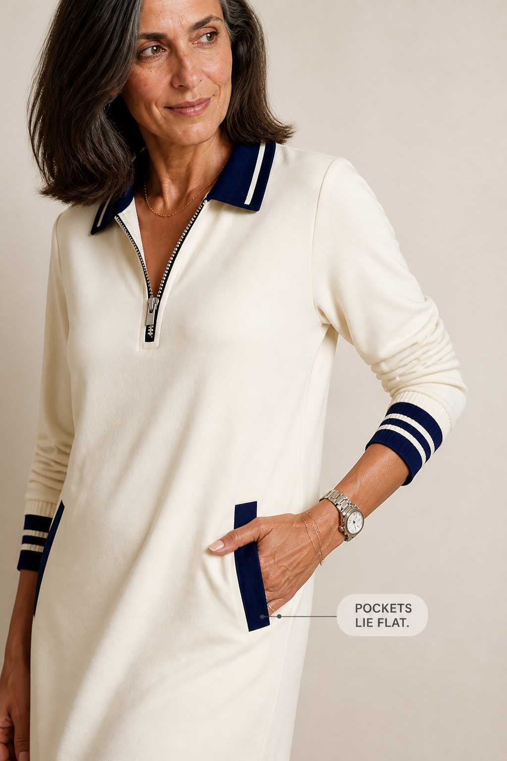 Colvera | Quarter-Zip Sweatshirt Kleid – Lässiger Stil für Frauen