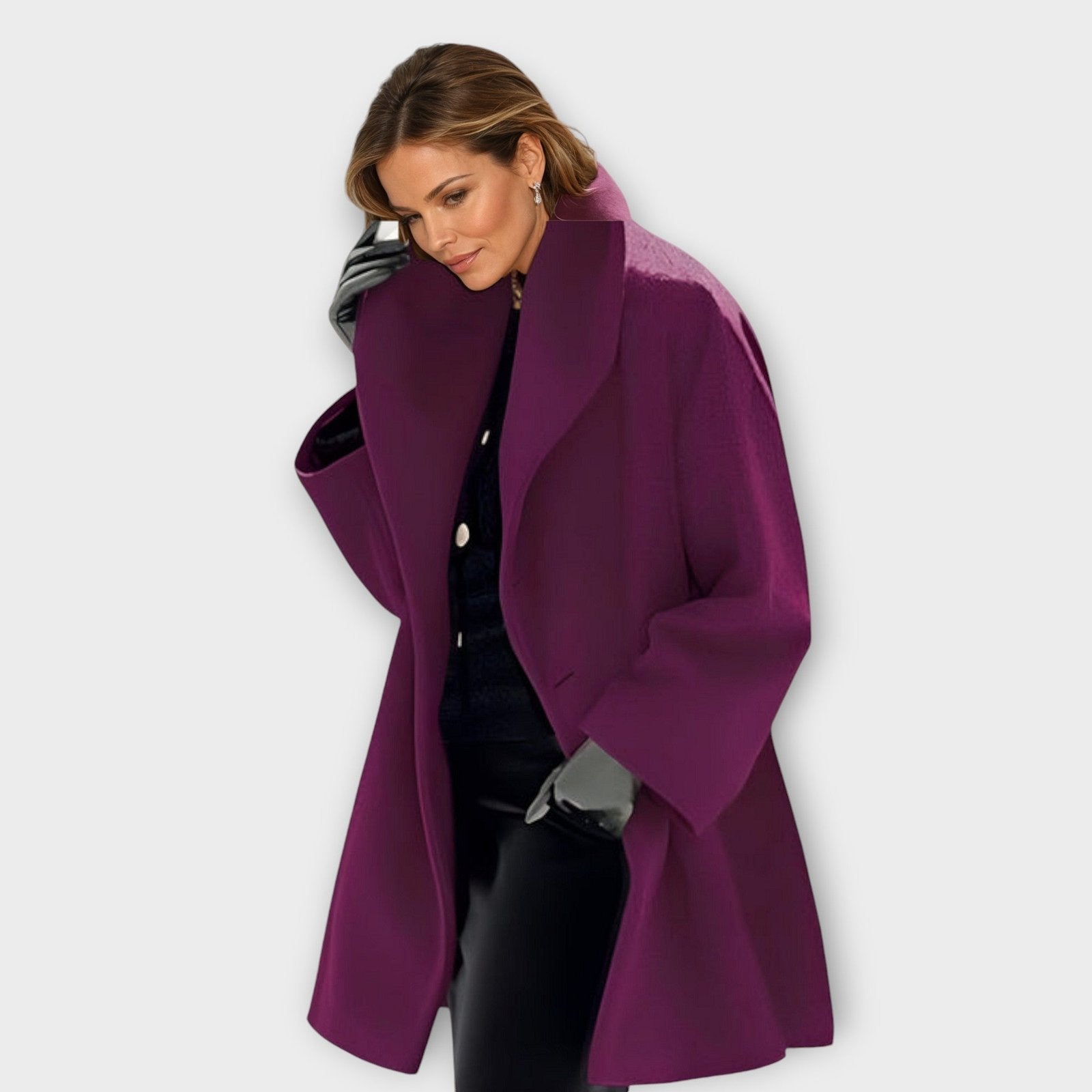 Claire | Windproof Wool Coat – Stylish Elegance for Women