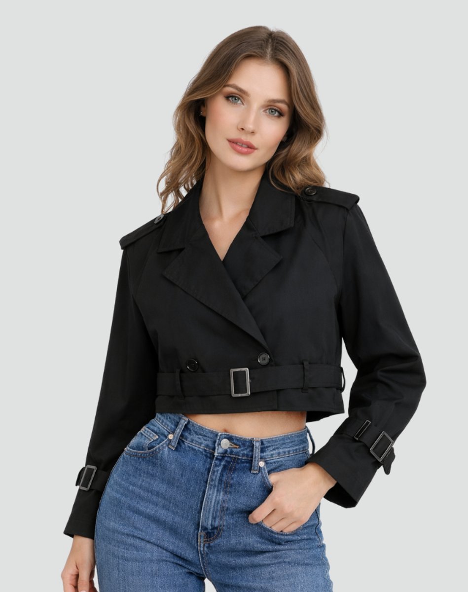 Vanessa | Kurzer und taillierter Damen Trenchcoat