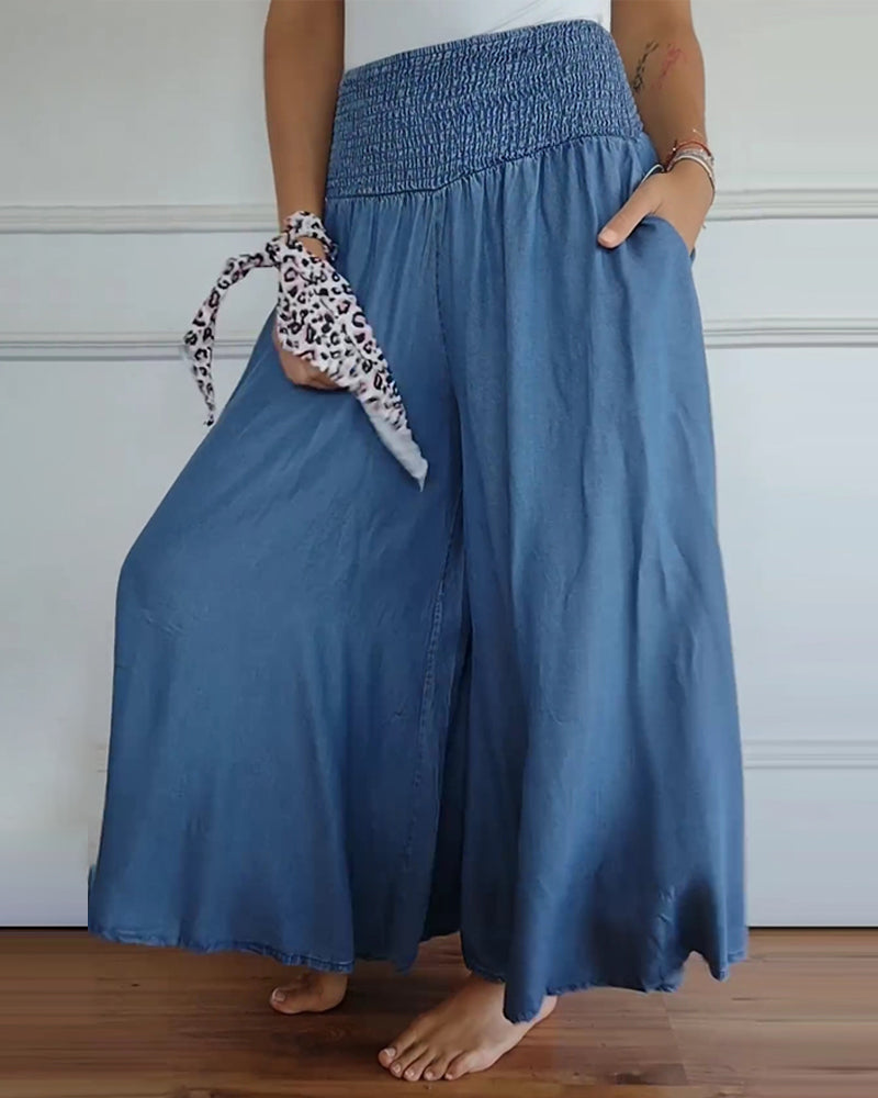 Helena | Klassische und bequeme Baumwoll Weitbein Hose