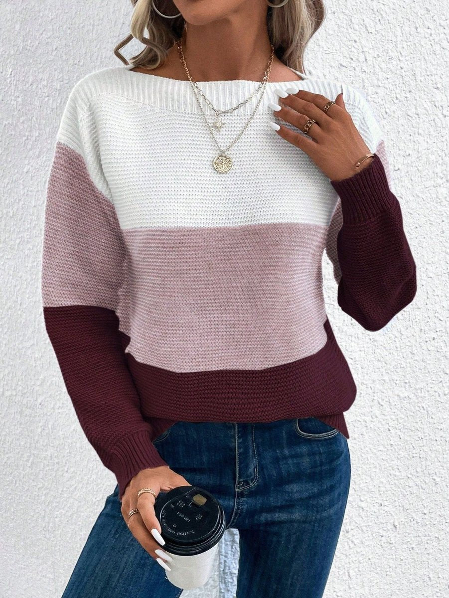 Diana | Stilvoller und lässiger Damen Farbblock Strickpullover