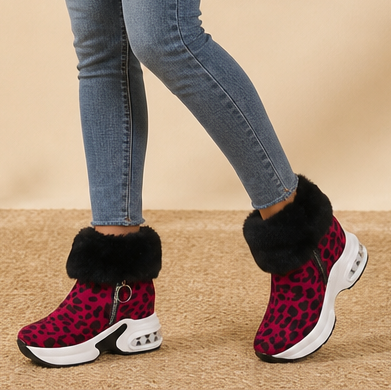Veluna | Chunky Ankle Boots mit Kunstfellbund für Frauen
