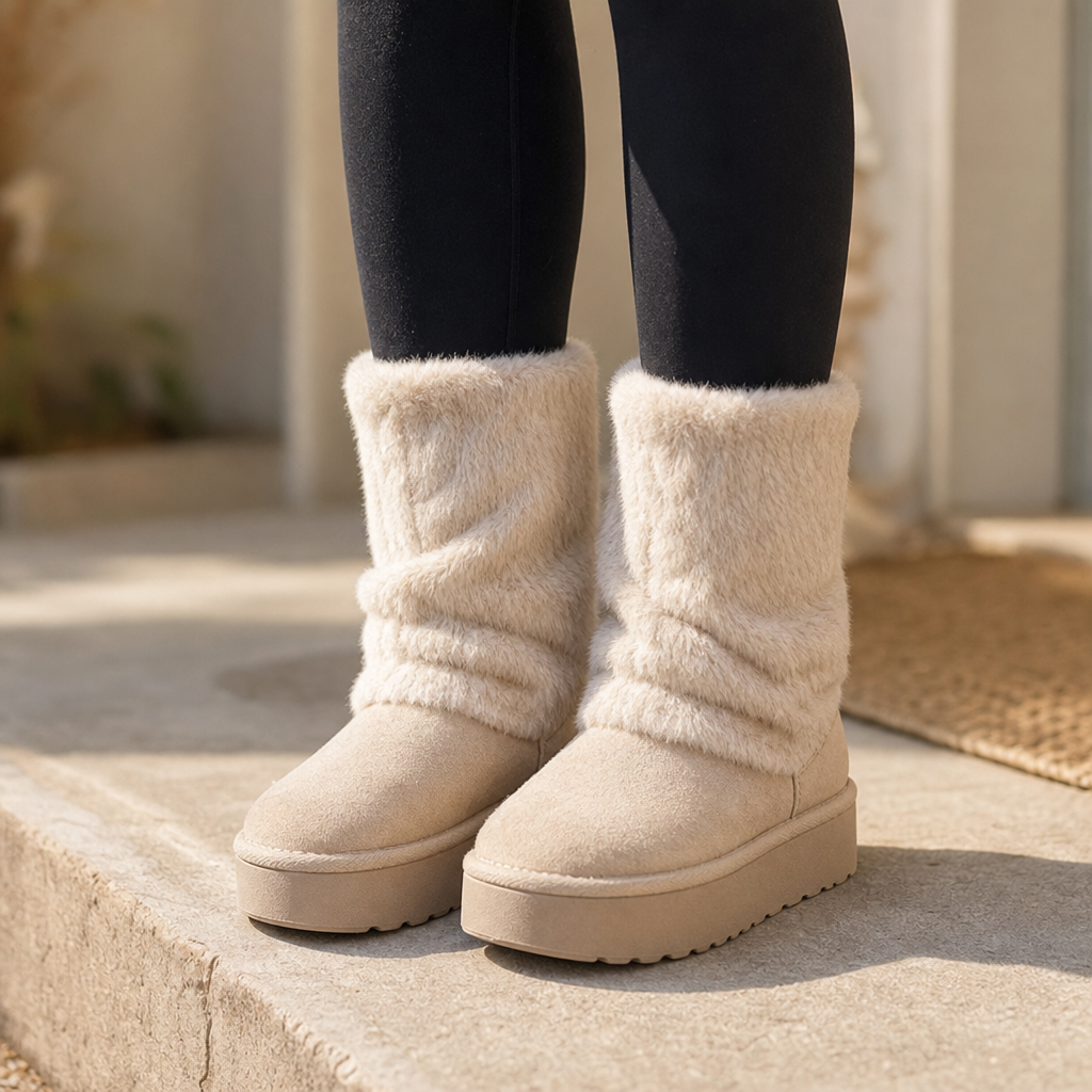 SnugLift | Plattform Winter Boots – Bequeme Mid-Calf mit Kunstfell