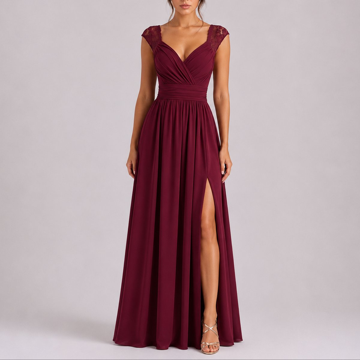 Clara | Elegantes und bequemes Herbsthochzeits Maxikleid