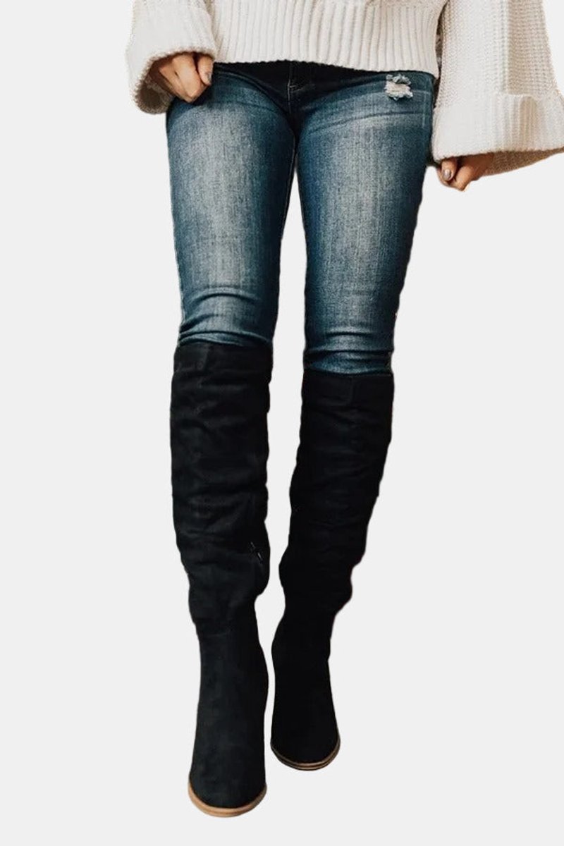 Sara | Elegante Kniehohe Stiefel mit Blockabsatz