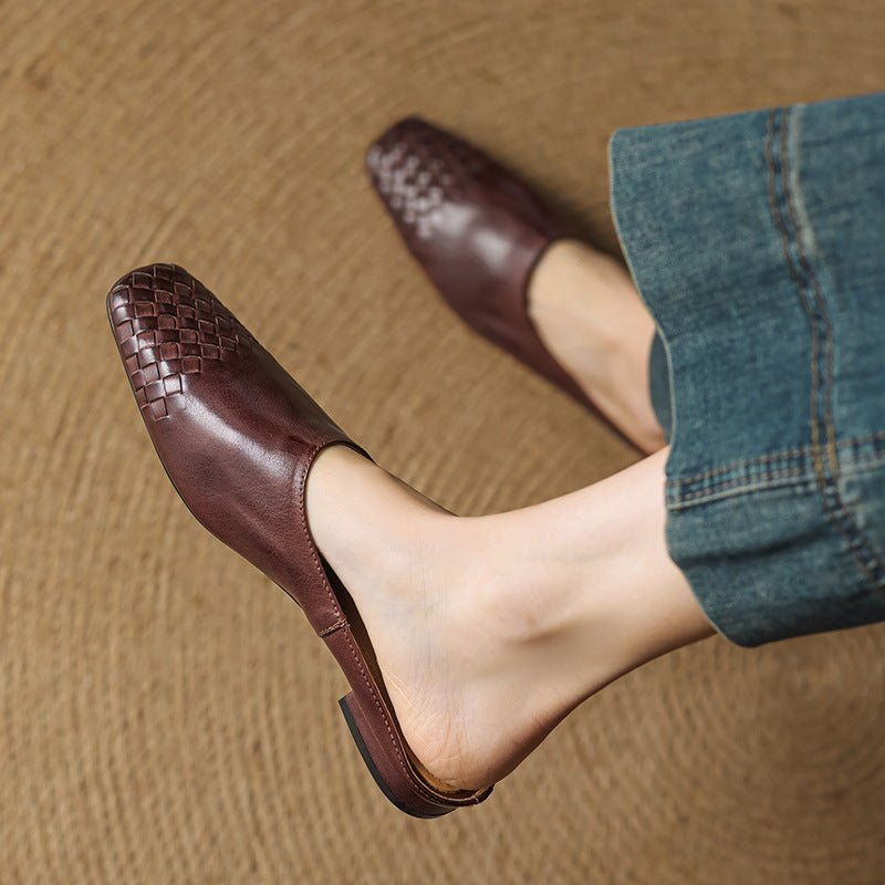 Sienna | Stilvolle und bequeme Slip-On-Pantoletten aus geflochtenem Leder