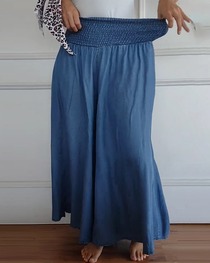 Helena | Klassische und bequeme Baumwoll Weitbein Hose