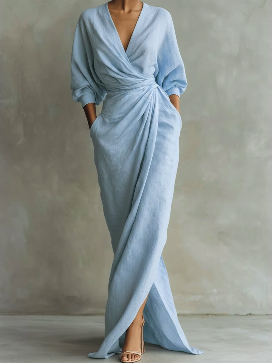 Franziska | Elegantes and stilvolle langen Ärmeln Maxikleid