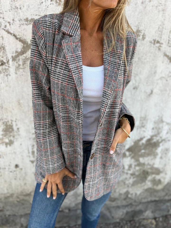 Olivia | Stylischer und lässiger Karomuster Blazer