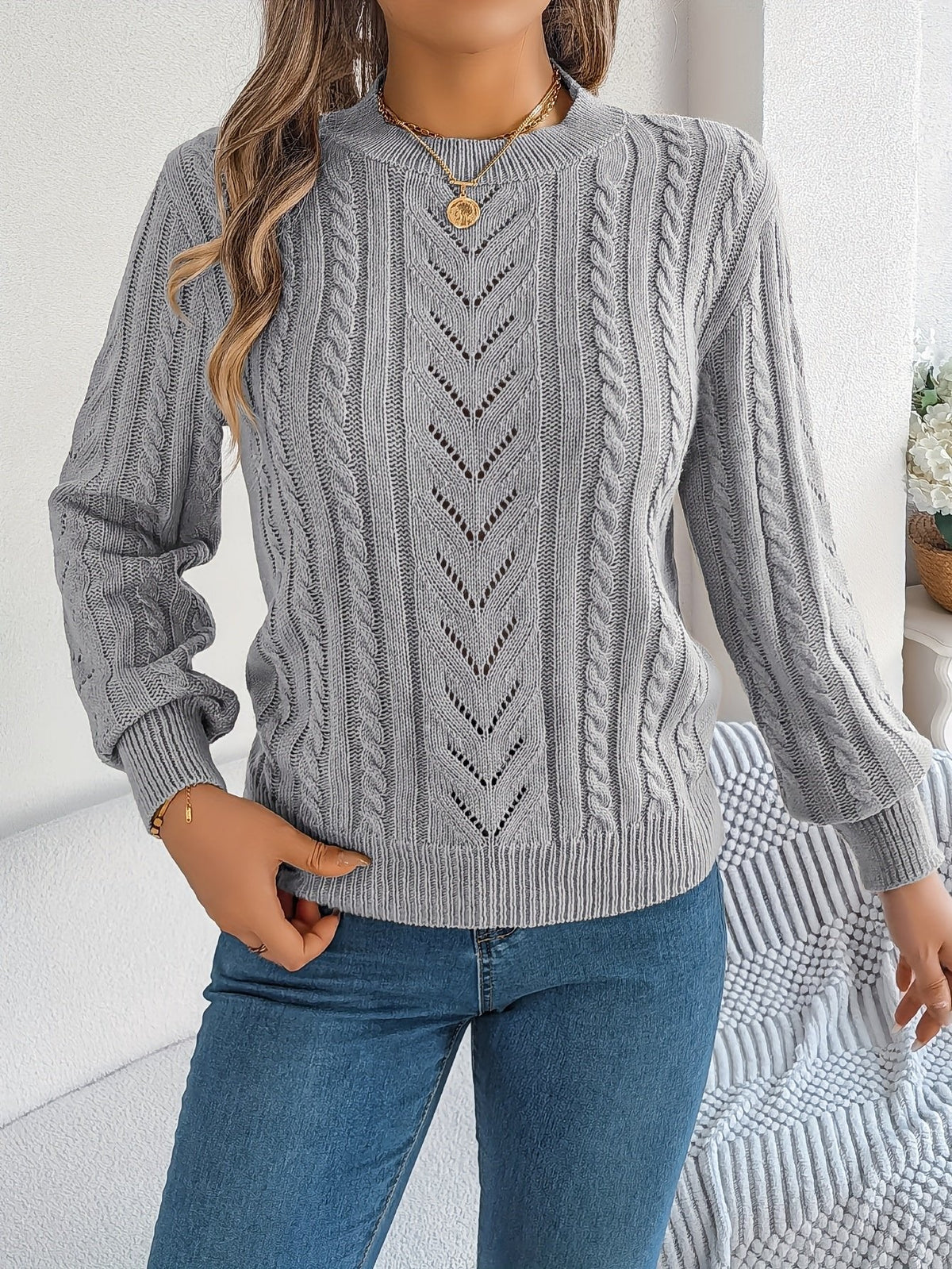 Blythe | Cable-Knit Sweater – Cozy Textured Style for Women
