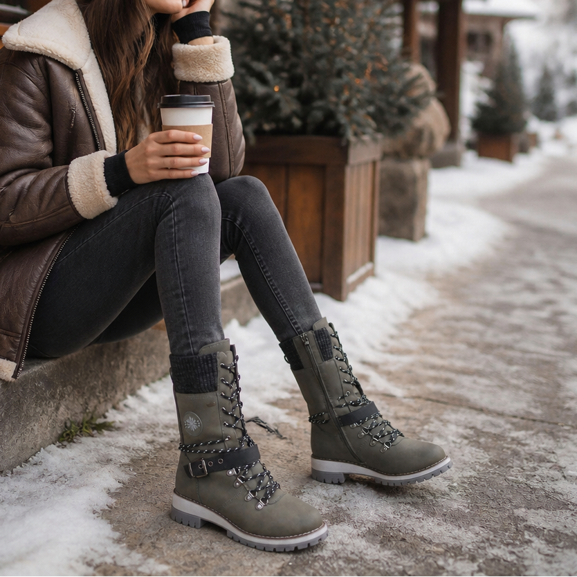 Cozette | Knit-Shaft Winter Boots – Warme und Stylische Chelsea-Stiefel für Damen