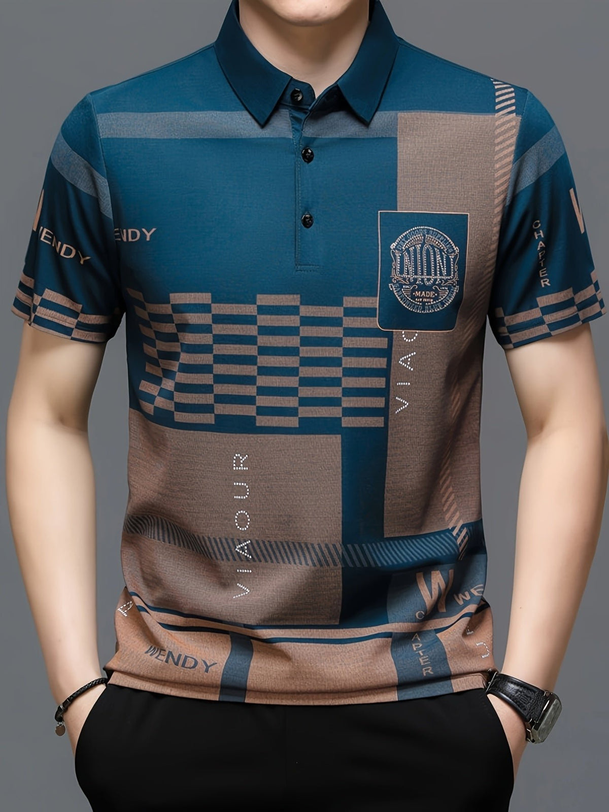 Nicolas | Polo Shirt – Elegantes Colorblock Design für Männer