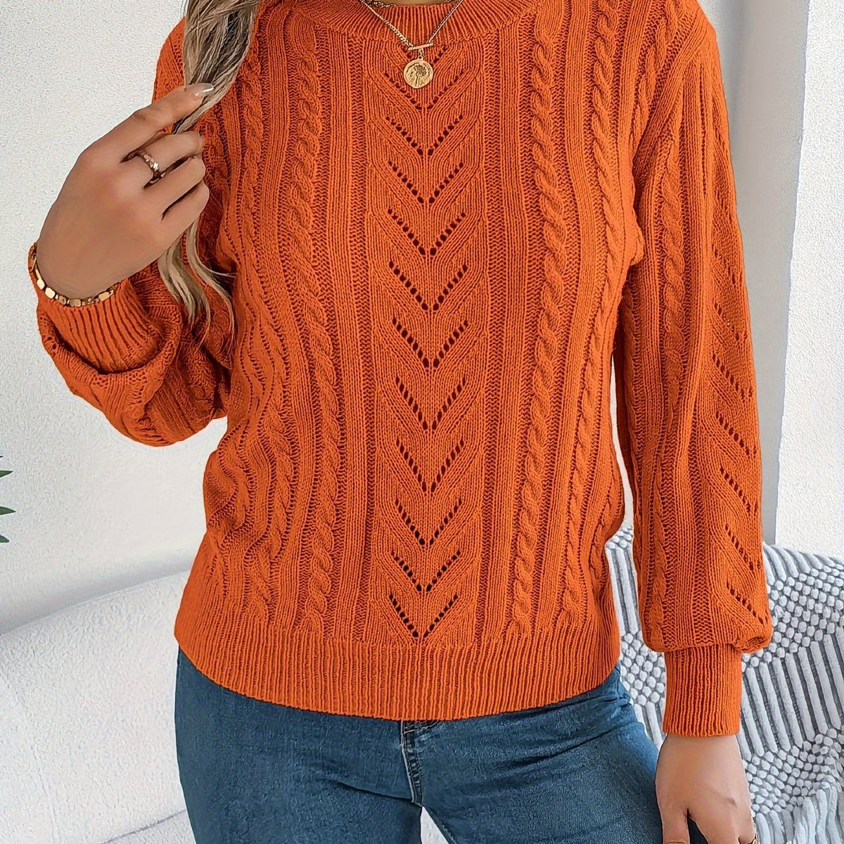 Blythe | Cable-Knit Sweater – Cozy Textured Style for Women