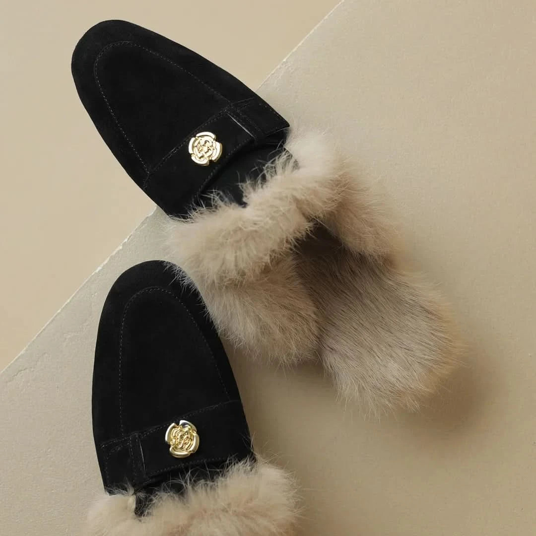 Velora | Shearling Mules – Luxuriöse Struktur für Damen
