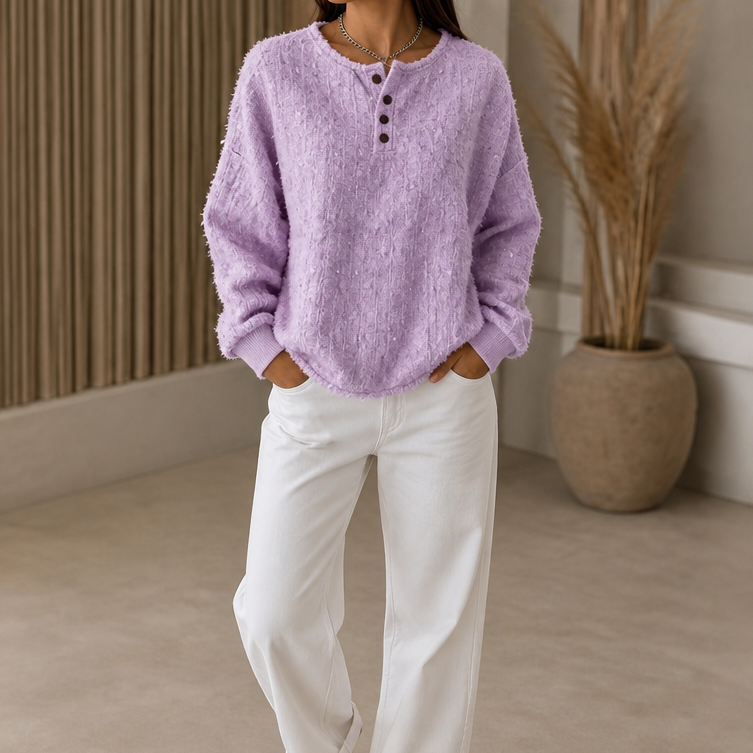 Marlwick | Chunky Knit Henley Sweater voor Dames