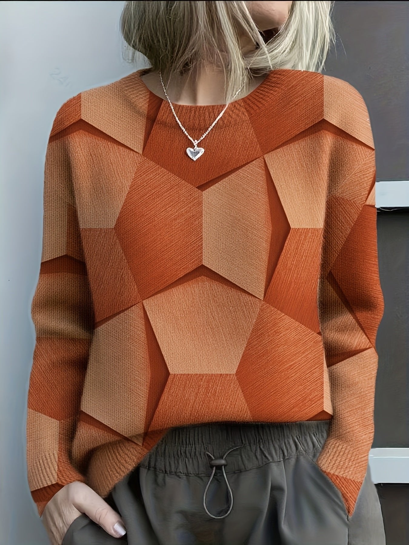 Sanae | Trendy Pullover – Geometrisches Muster für Damen