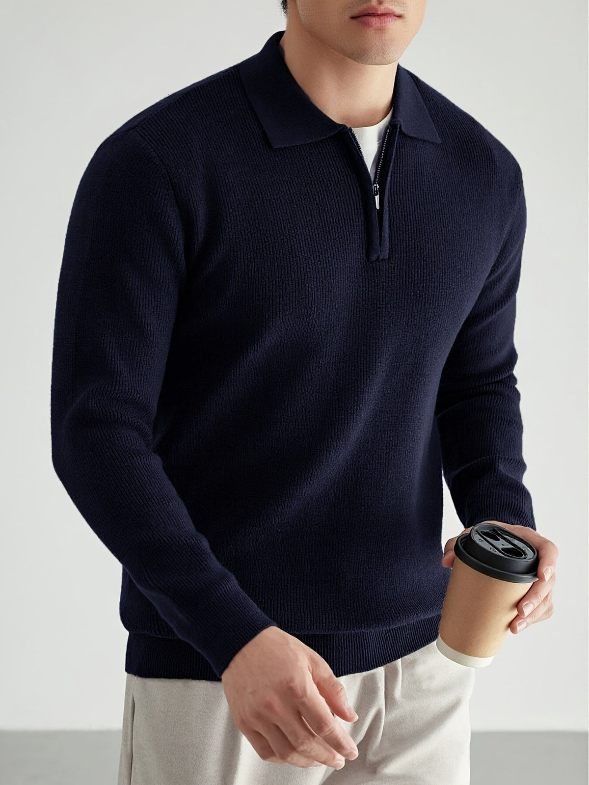 Donovan | Quarter-Zip Polo Sweater for Men – Effortless Style