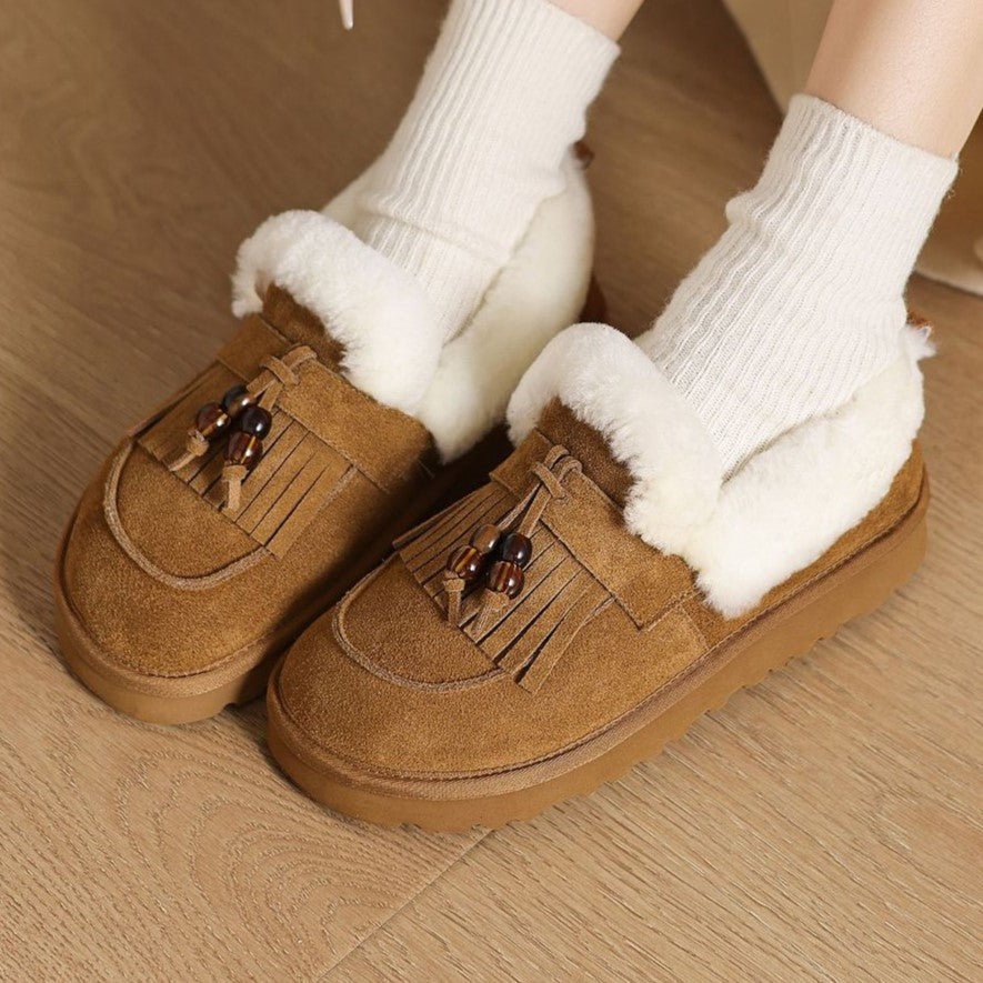 Marsett | Shearling Suede Loafers für Frauen – Bequeme Winterstiefel
