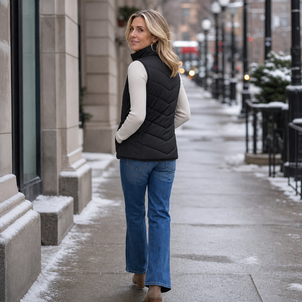Layerly | Stand Collar Quilted Puffer Vest voor Dames