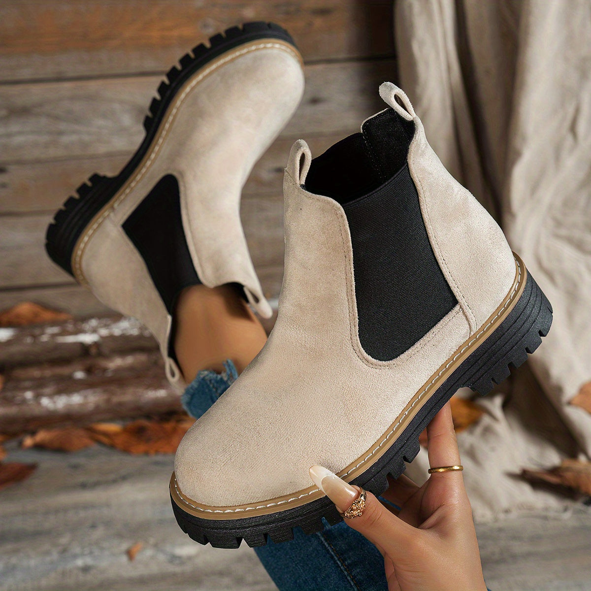Karolin | Stilvolle und bequeme Chelsea Plateau Stiefeletten