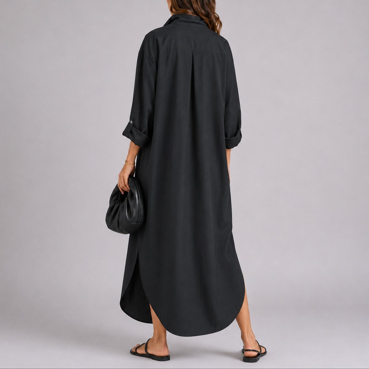 Klaudia | Lockeres und leichtes Leinen Herbsthochzeiten Maxikleid