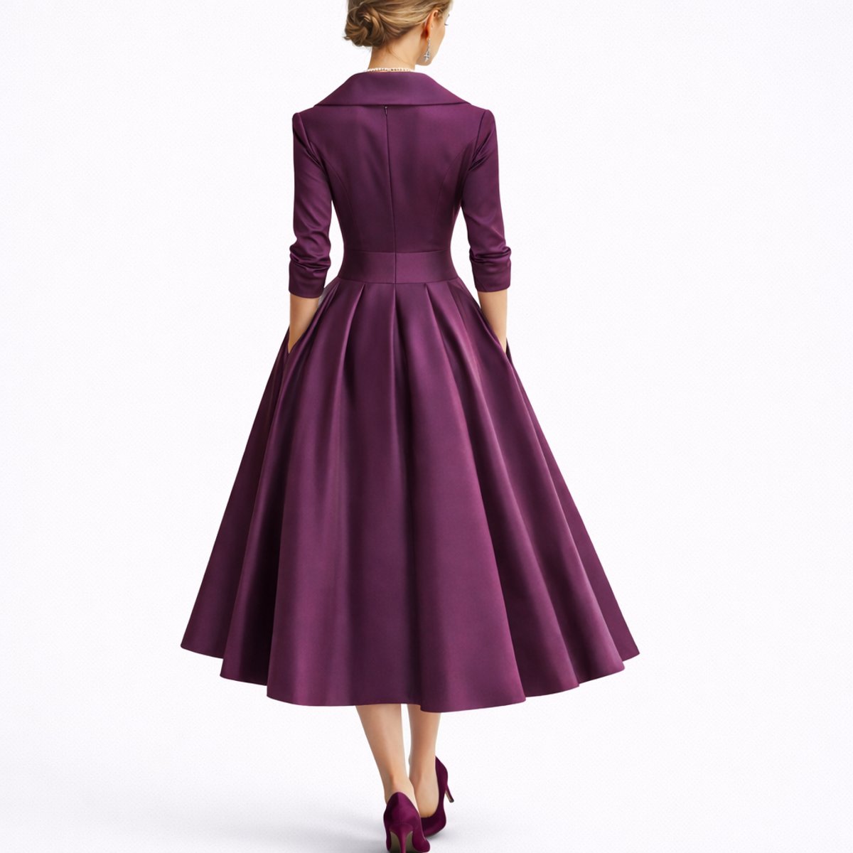 Jessika | Elegantes und bequemes Herbsthochzeits-Midikleid