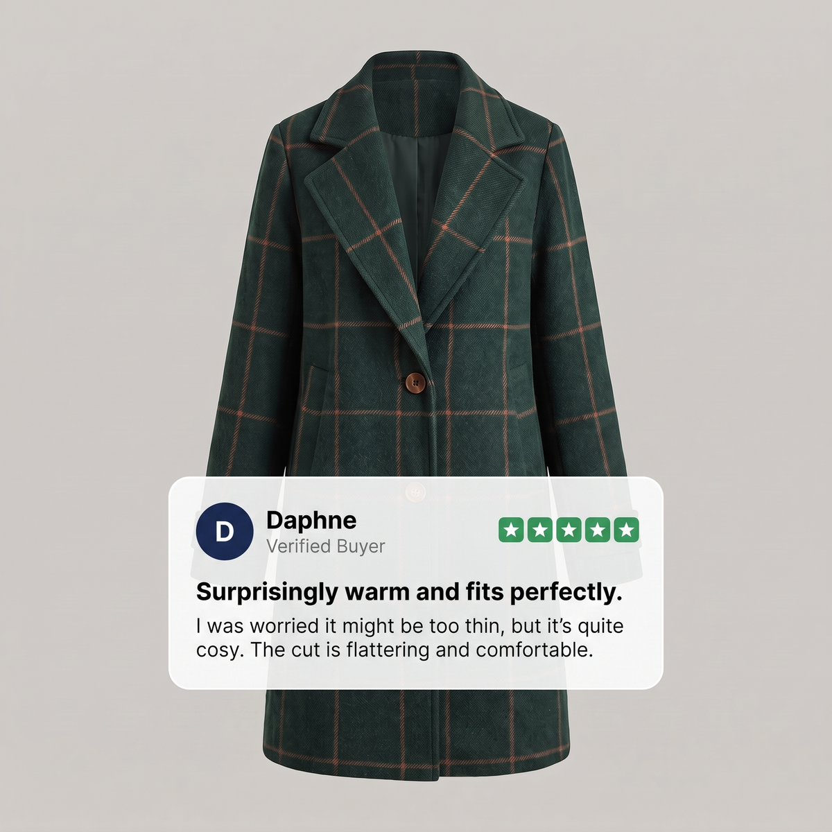 Koralle | Checkered Coat – Klassisches Design für jeden Anlass