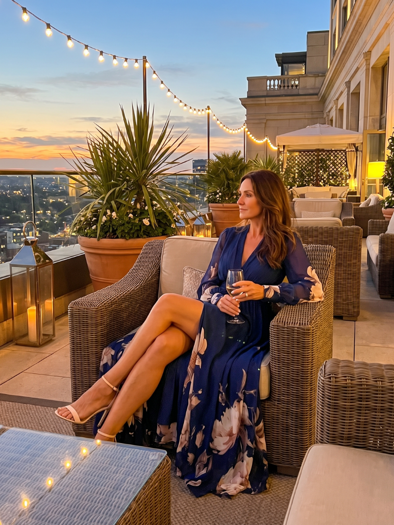 Ziva | Maxi Dress mit Plisseefalten und transparenten Ärmeln