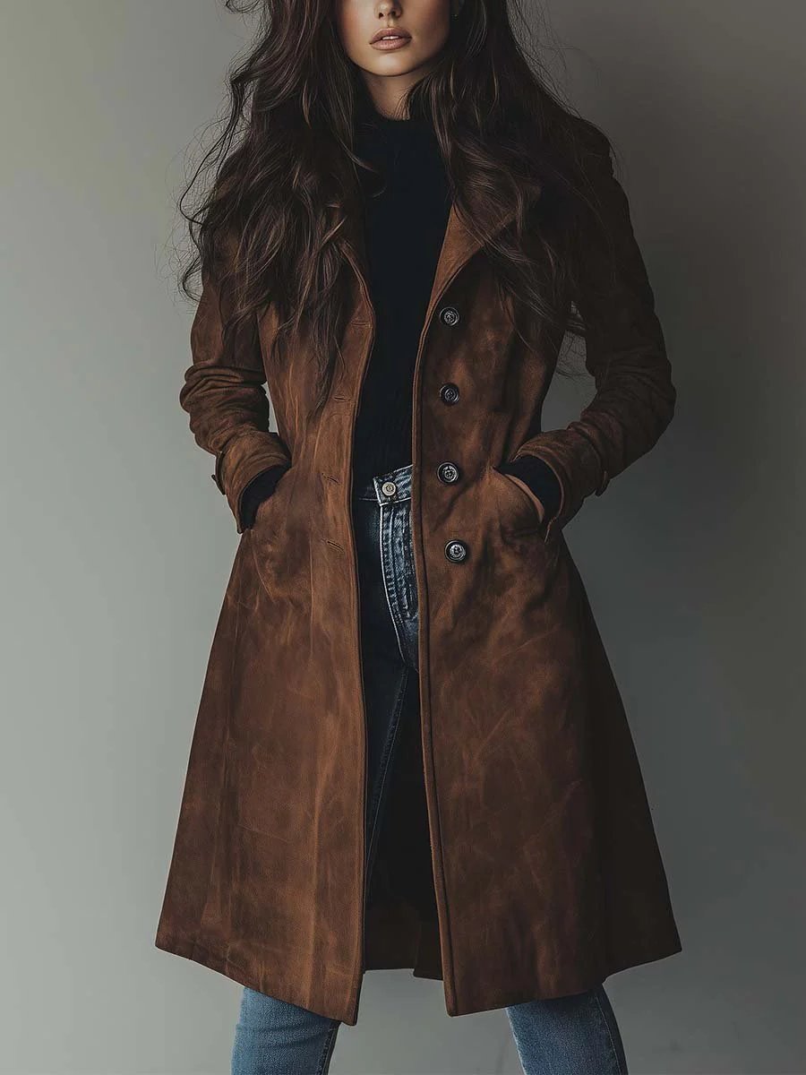 Lucia | Klassischer und langer Damen Trenchcoat