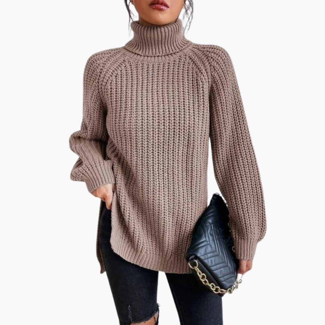 Kara | Knitted Jumper – Oversized Turtleneck Style for Women