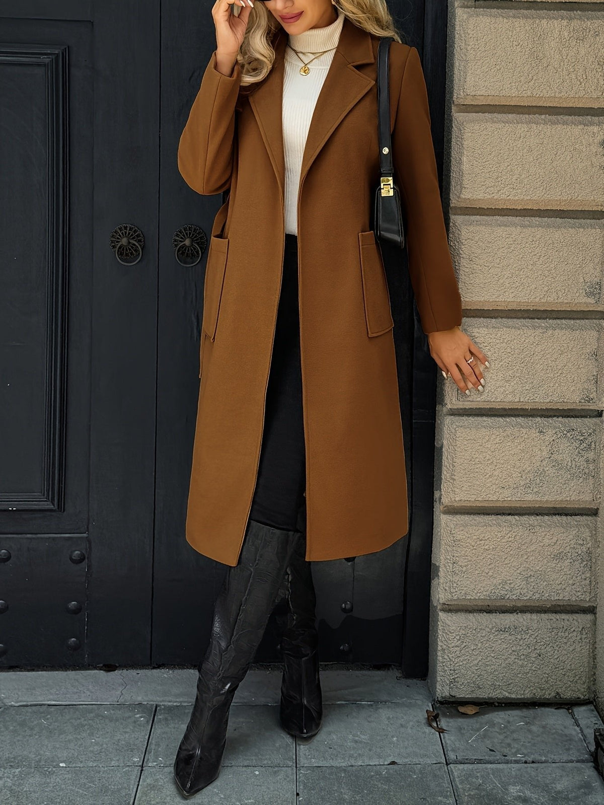 Evangeline | Long Coat – Timeless Belted Style for Women