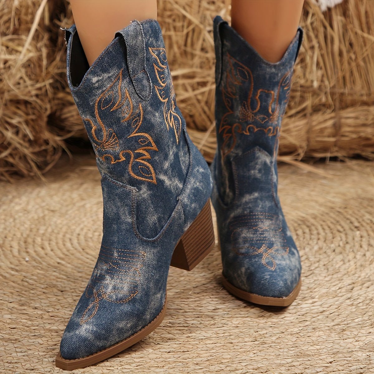 Christin | Bequeme und vielseitige weitem Schaft Cowboystiefel
