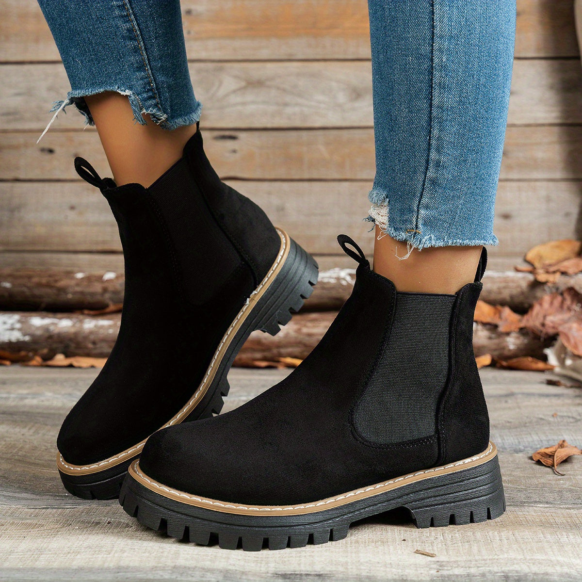 Karolin | Stilvolle und bequeme Chelsea Plateau Stiefeletten