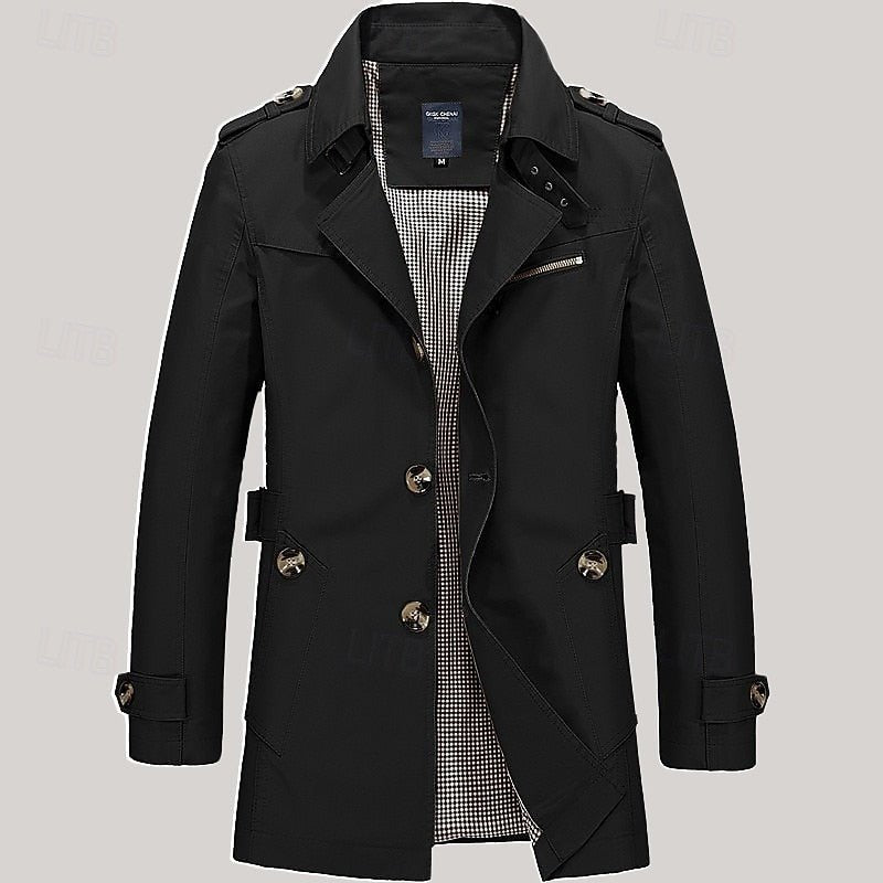 Lenny | Single-Breasted Trench Coat – Timeless Style for Men