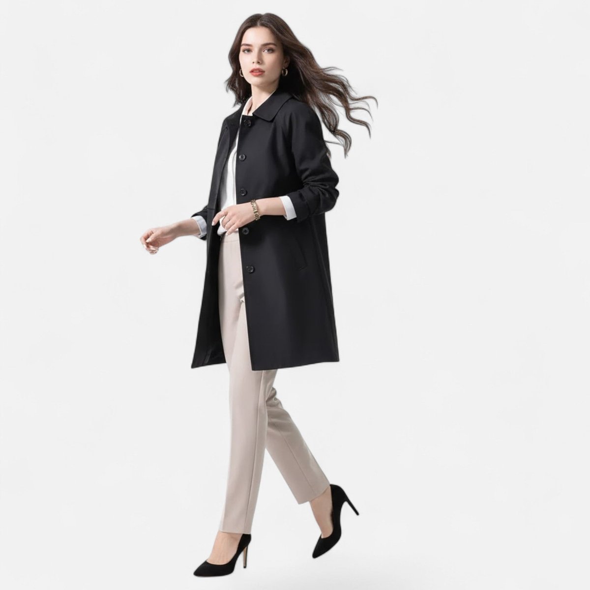 Emilia | Klassischer und eleganter Midi Trenchcoat