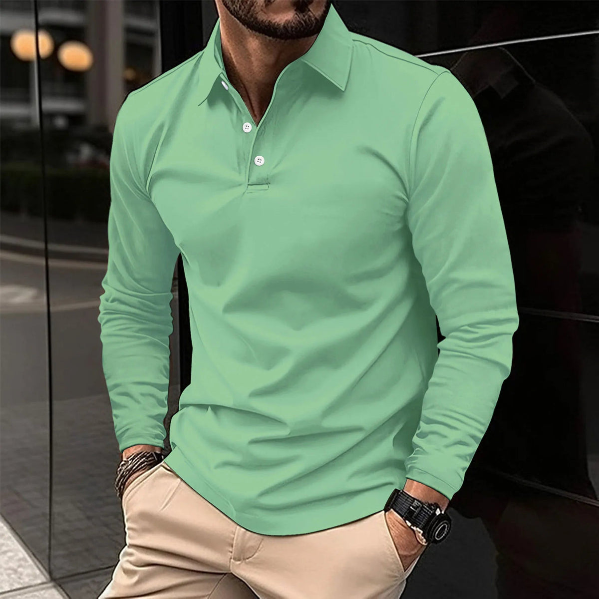 Luca | Polo-Shirt mit langen Ärmeln für Männer