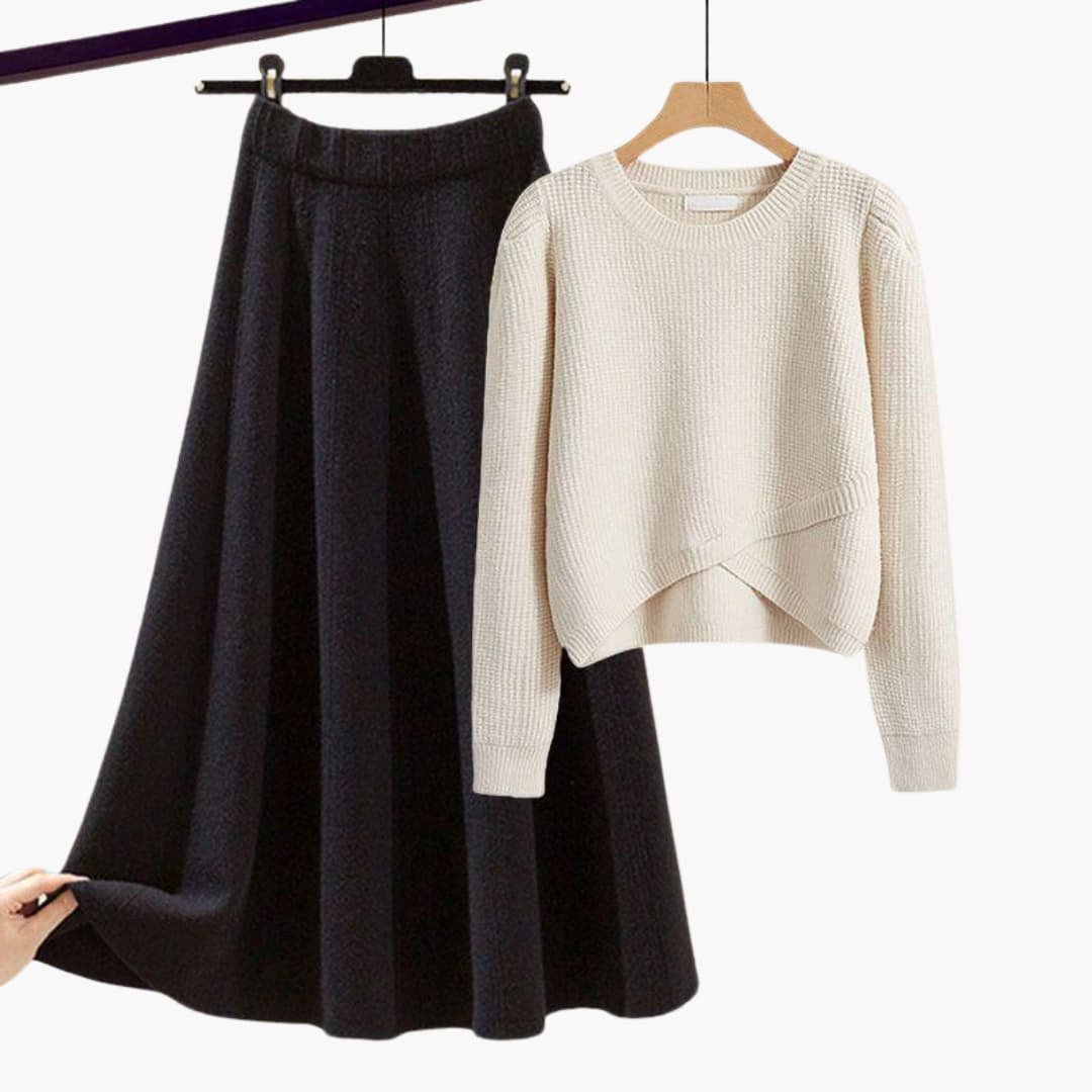 Lunaria | Knit Sweater and A-Line Skirt Lounge Set for Women