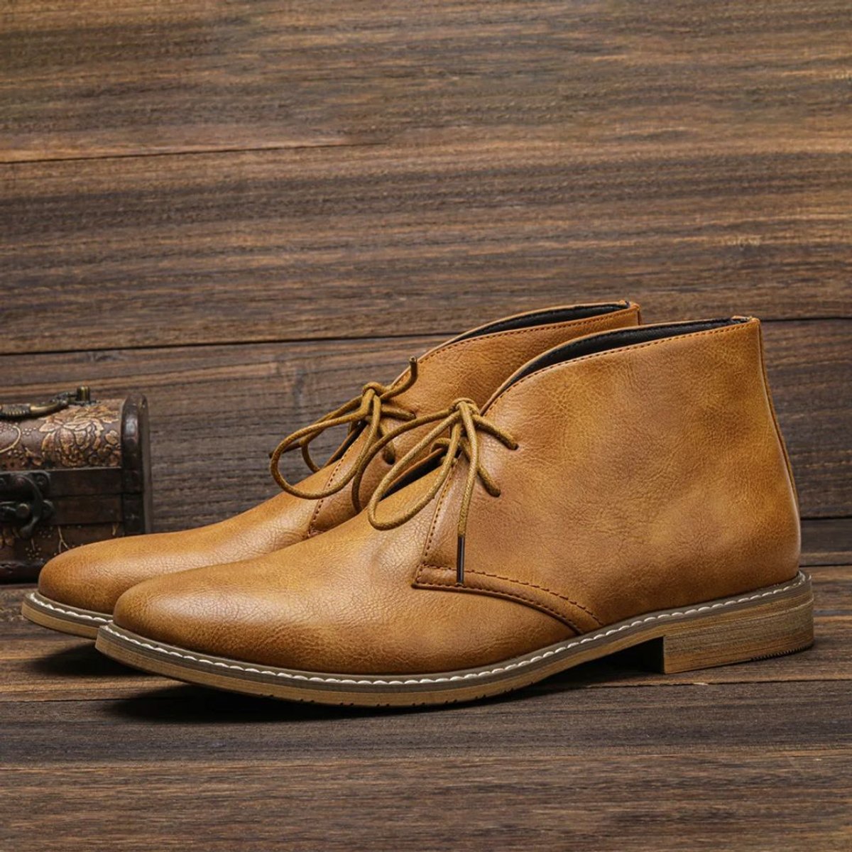 Matthias | Elegant und bequem Leder Herren Chukka Stiefel
