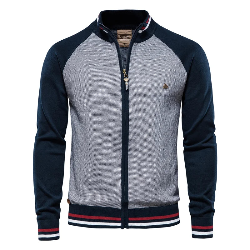 Maximilian | Moderne und bequeme Herren Baumwoll Strickjacke