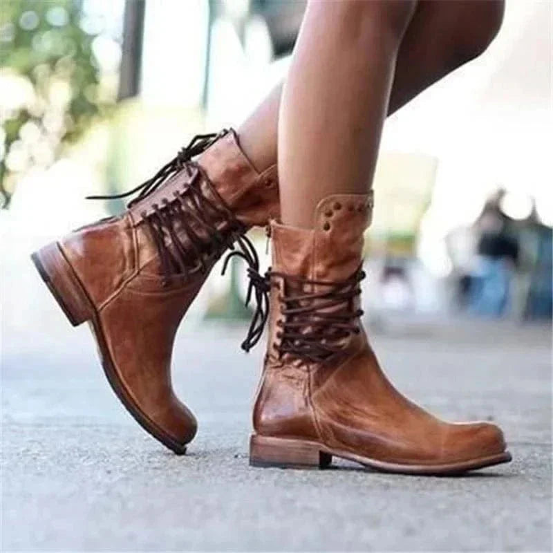 Emma | Rustikale Western Stiefeletten mit Schnürung