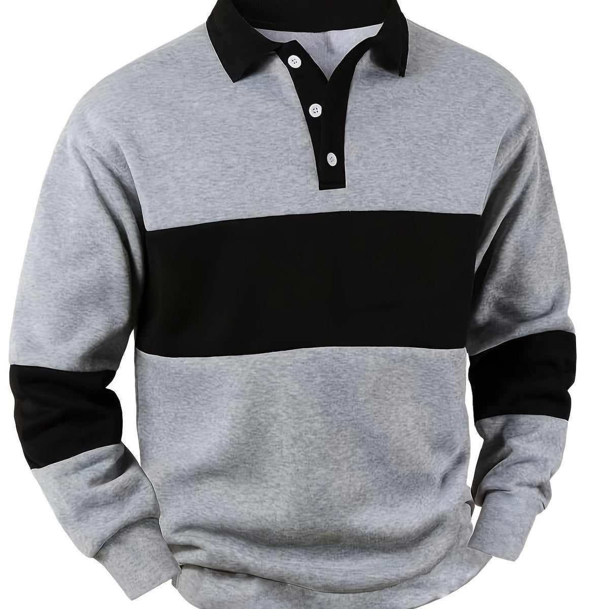 Grayson | Colour-Block Langarm Polo-Shirt