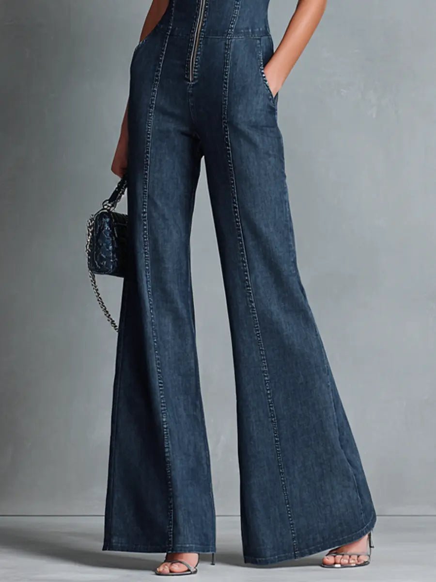 Greta | Damen Overall – Stretch-Denim mit Reißverschluss