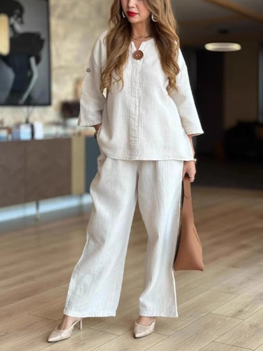 Laura | Damen Tunika und Wide Leg Hosen Set