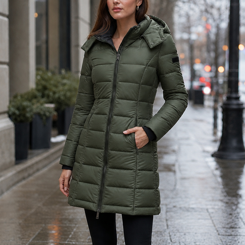 Wearbella | Mid-Length Puffer Jacket – Warm en Stijlvol